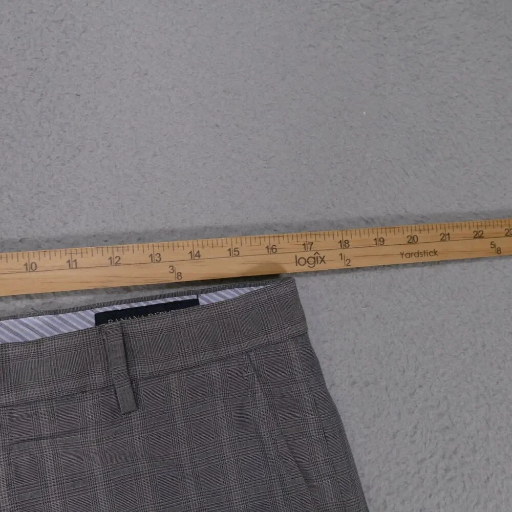 Y2K Banana Republic Pants 32x32 Mens Flat Front Straight Wide Leg Gray Cotton